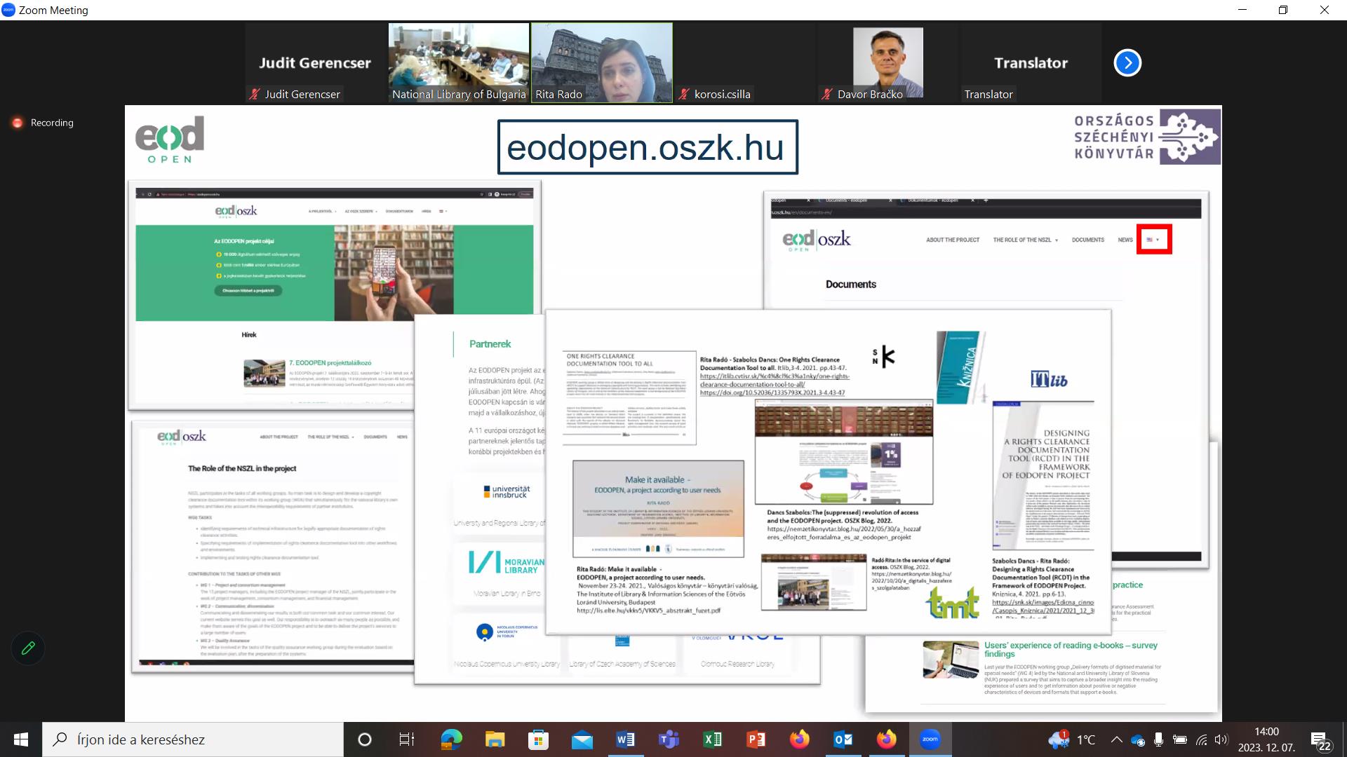 Online előadásaink az EODOPEN-ről a bolgár nemzeti könyvtár konferenciáján